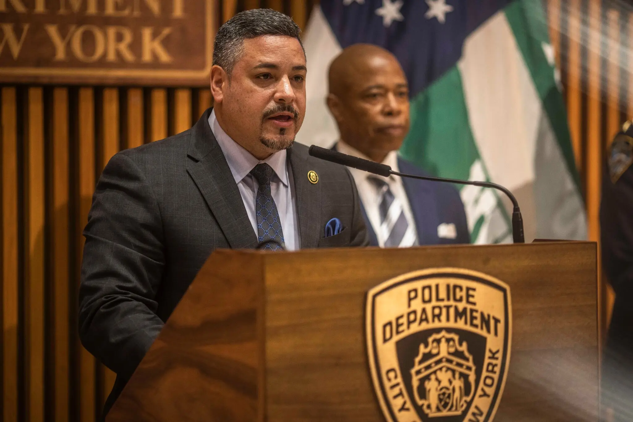 Police Commissioner Edward Caban was appointed last year.Credit...Dave Sanders for The New York Times
